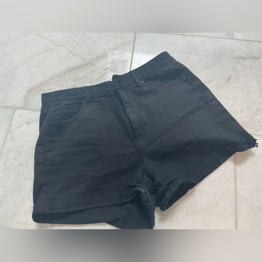 American Eagle Outfitters Black Stretch Denim Mom Short size 10 women’s